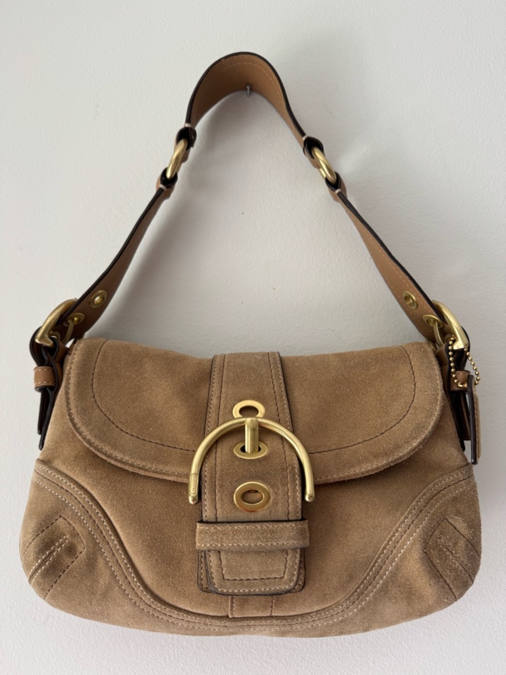 Vintage Y2K Coach Mini Tan Soho Shoulder Bag - Picture 6 of 10